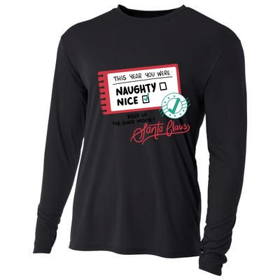 Naughty Nice List Santa Cooling Performance Long Sleeve Crew