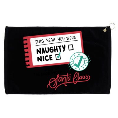 Naughty Nice List Santa Grommeted Golf Towel