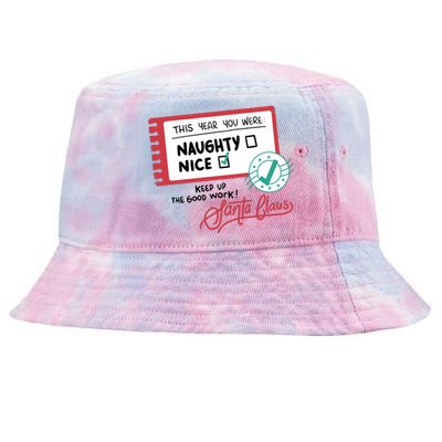 Naughty Nice List Santa Tie-Dyed Bucket Hat