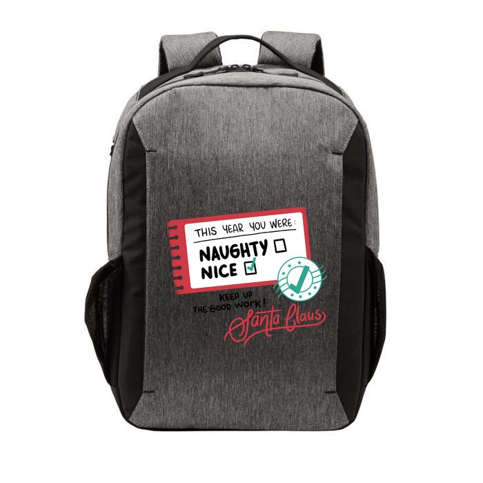 Naughty Nice List Santa Vector Backpack