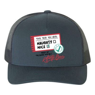 Naughty Nice List Santa Yupoong Adult 5-Panel Trucker Hat