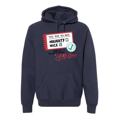 Naughty Nice List Santa Premium Hoodie