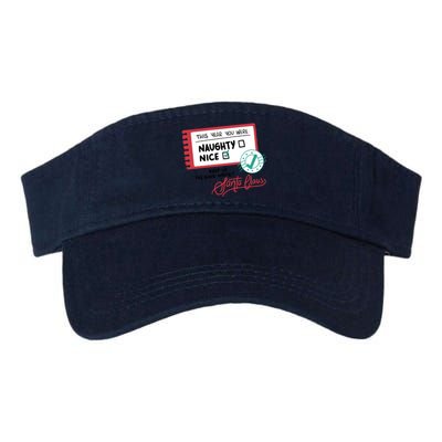 Naughty Nice List Santa Valucap Bio-Washed Visor