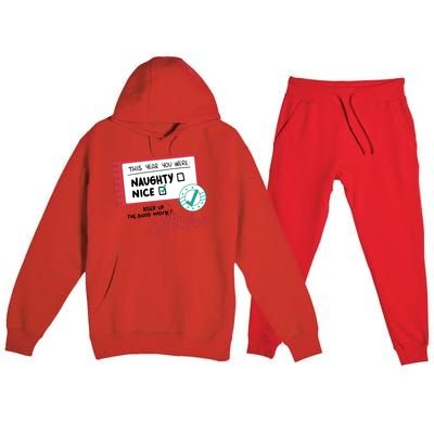 Naughty Nice List Santa Premium Hooded Sweatsuit Set