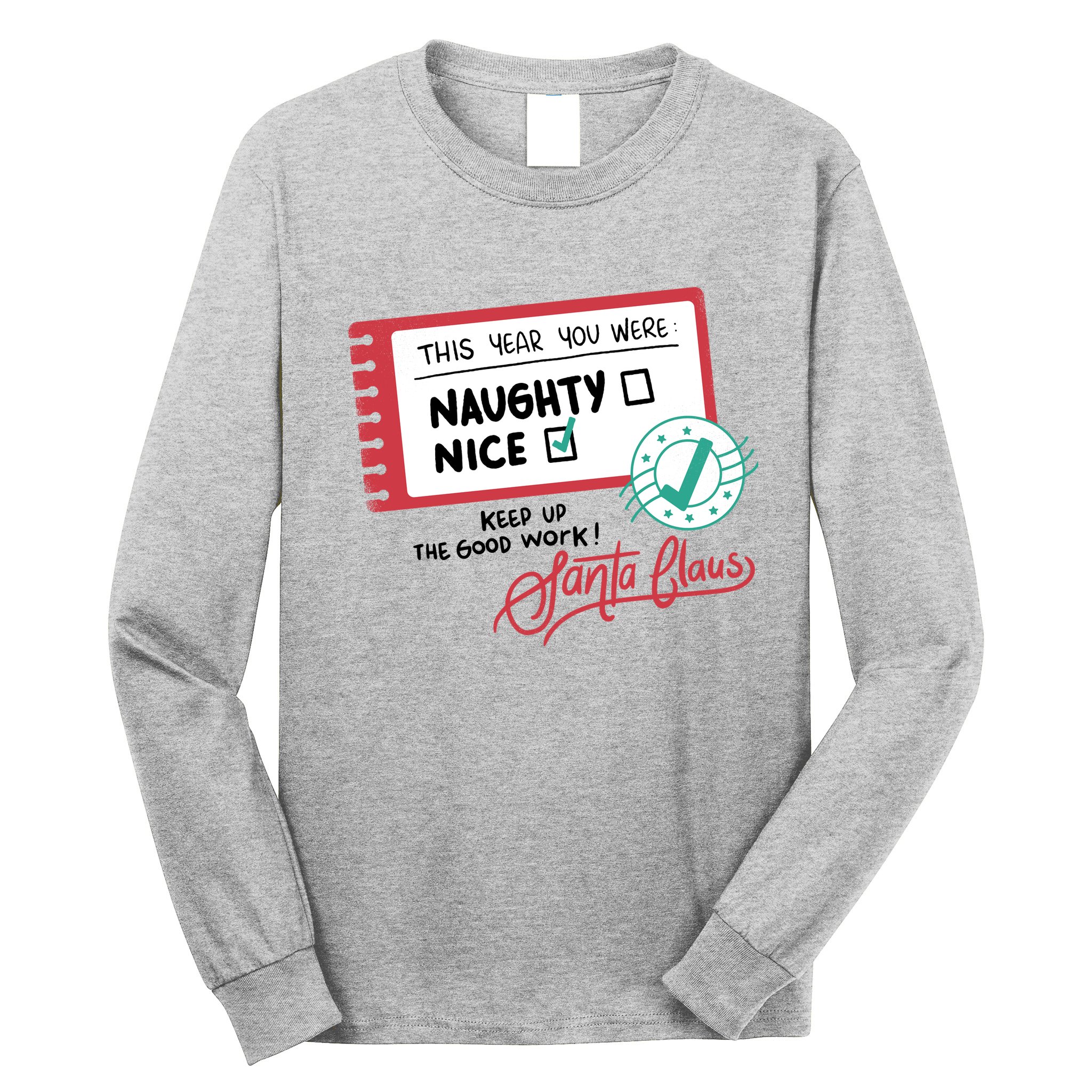 Naughty Nice List Santa Long Sleeve Shirt