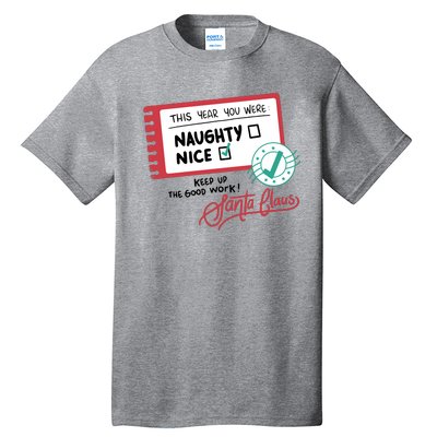 Naughty Nice List Santa Tall T-Shirt