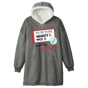 Naughty Nice List Santa Hooded Wearable Blanket