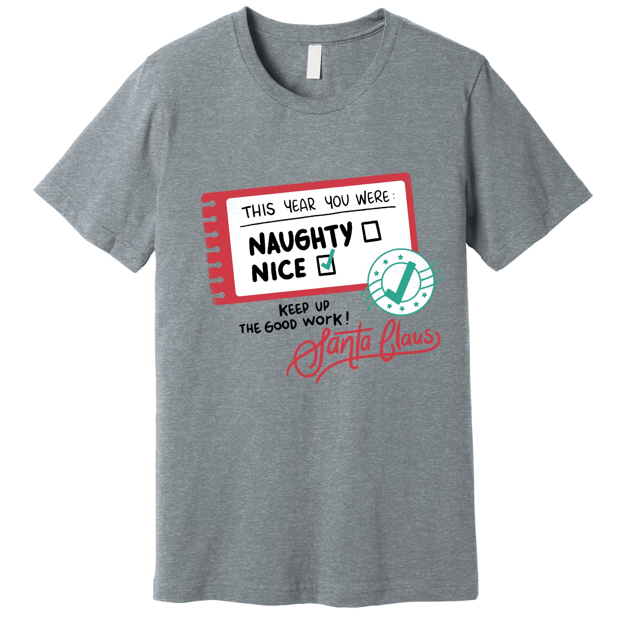 Naughty Nice List Santa Premium T-Shirt