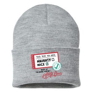 Naughty Nice List Santa Sustainable Knit Beanie