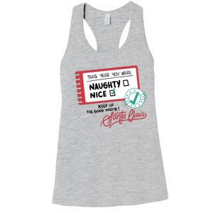 Naughty Nice List Santa Women's Racerback Tank