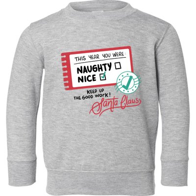 Naughty Nice List Santa Toddler Sweatshirt