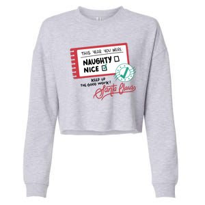 Naughty Nice List Santa Cropped Pullover Crew