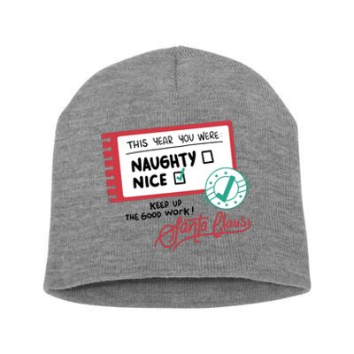 Naughty Nice List Santa Short Acrylic Beanie