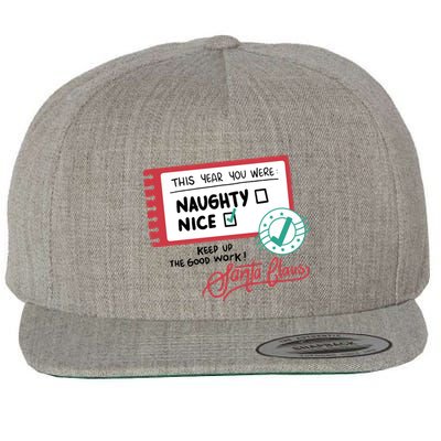Naughty Nice List Santa Wool Snapback Cap
