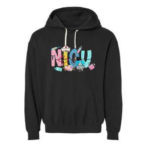 NICU Nurse L&D Neonatal Medical Groovy Garment-Dyed Fleece Hoodie