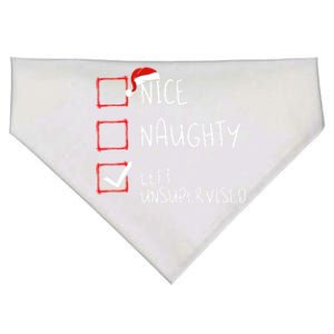 Nice Naughty Left Unsupervised Christmas List Santa Claus Cute Gift USA-Made Doggie Bandana