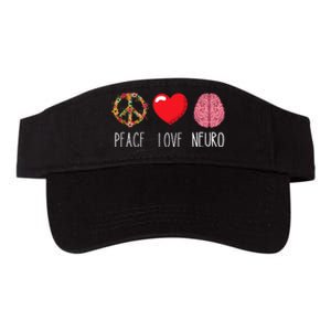 Neuro Nurse Love Peace Neuroscience Brain Nursing Lover Valucap Bio-Washed Visor