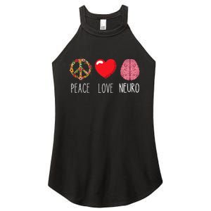 Neuro Nurse Love Peace Neuroscience Brain Nursing Lover Women's Perfect Tri Rocker Tank