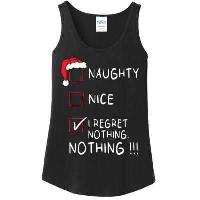 Naughty Nice List I Regret Nothing Xmas Women Christmas Ladies Essential Tank