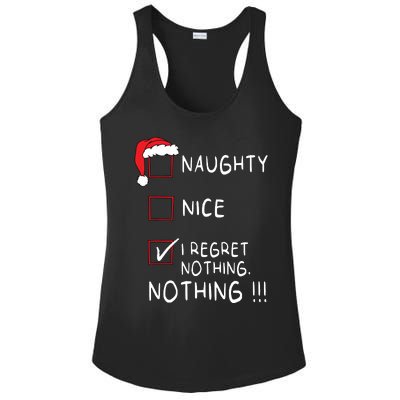 Naughty Nice List I Regret Nothing Xmas Women Christmas Ladies PosiCharge Competitor Racerback Tank