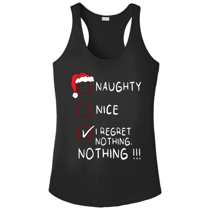 Naughty Nice List I Regret Nothing Xmas Women Christmas Ladies PosiCharge Competitor Racerback Tank