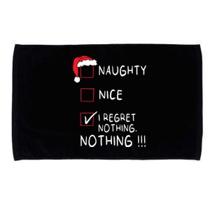 Naughty Nice List I Regret Nothing Xmas Women Christmas Microfiber Hand Towel