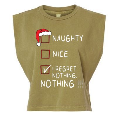 Naughty Nice List I Regret Nothing Xmas Women Christmas Garment-Dyed Women's Muscle Tee