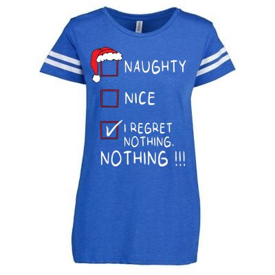 Naughty Nice List I Regret Nothing Xmas Women Christmas Enza Ladies Jersey Football T-Shirt