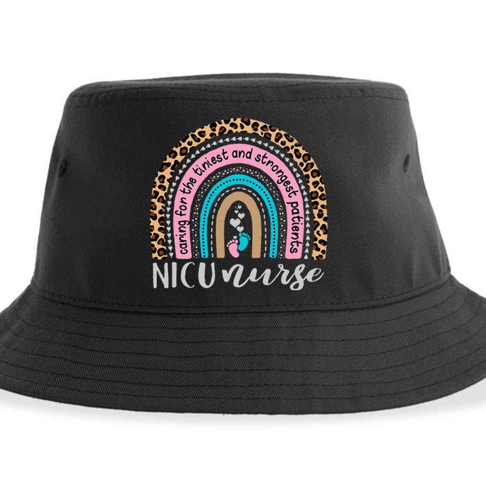 NICU Nurse Leopard Rainbow Neonatal ICU Nurse Practitioner Sustainable Bucket Hat