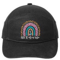 NICU Nurse Leopard Rainbow Neonatal ICU Nurse Practitioner 7-Panel Snapback Hat