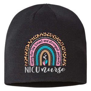 NICU Nurse Leopard Rainbow Neonatal ICU Nurse Practitioner Sustainable Beanie