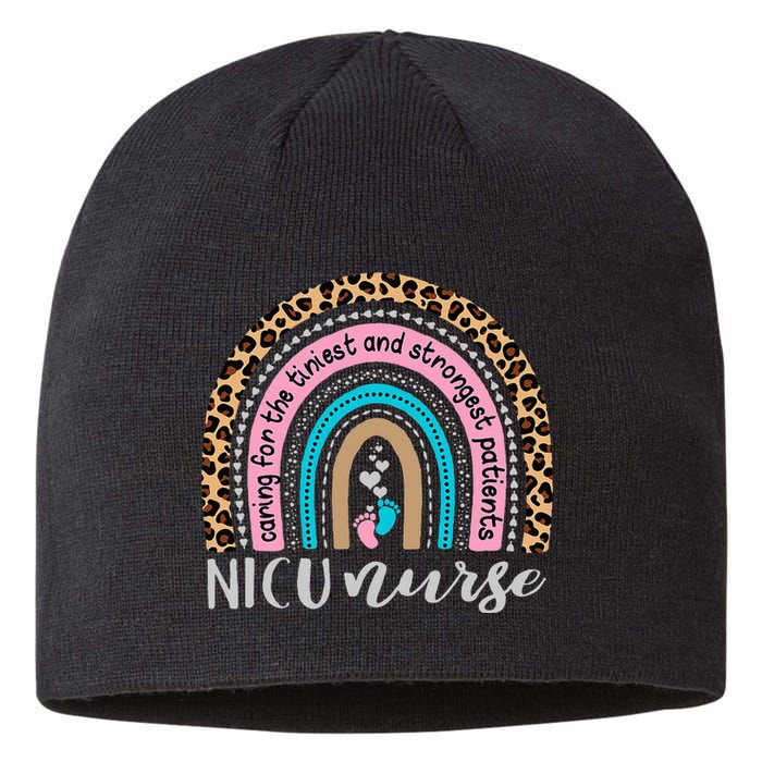 NICU Nurse Leopard Rainbow Neonatal ICU Nurse Practitioner Sustainable Beanie