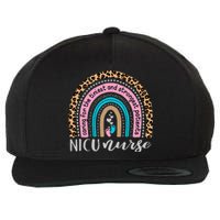 NICU Nurse Leopard Rainbow Neonatal ICU Nurse Practitioner Wool Snapback Cap