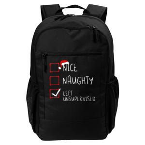 Nice Naughty Left Unsupervised Christmas List Santa Claus Daily Commute Backpack