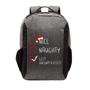 Nice Naughty Left Unsupervised Christmas List Santa Claus Vector Backpack