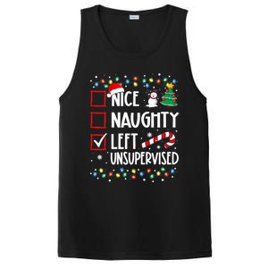 Nice Naughty Left Unsupervised Christmas List Holiday Xmas Gift PosiCharge Competitor Tank