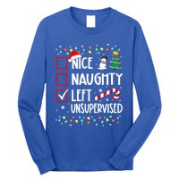 Nice Naughty Left Unsupervised Christmas List Holiday Xmas Gift Long Sleeve Shirt