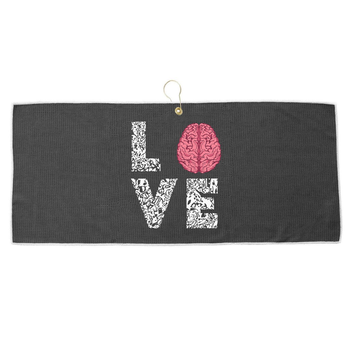 Neuro Nurse Love Brain Nurselife Neuroscience Nursing Large Microfiber Waffle Golf Towel