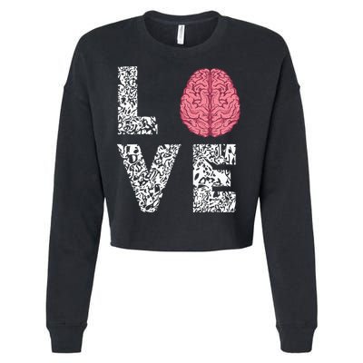 Neuro Nurse Love Brain Nurselife Neuroscience Nursing Cropped Pullover Crew