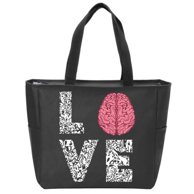 Neuro Nurse Love Brain Nurselife Neuroscience Nursing Zip Tote Bag