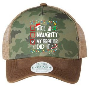 Nice Naughty My Brother Did It List Xmas Santa Claus Legacy Tie Dye Trucker Hat