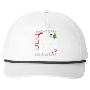 Nice Naughty My Brother Did It List Xmas Santa Claus Snapback Five-Panel Rope Hat