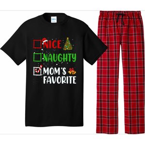 Nice Naughty MomS Favorite Christmas List Holiday Xmas 2024 Gift Pajama Set