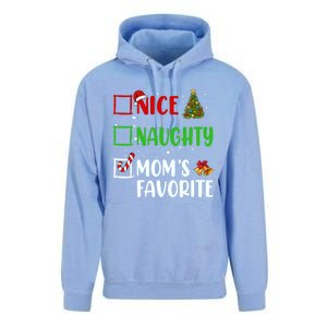 Nice Naughty MomS Favorite Christmas List Holiday Xmas 2024 Gift Unisex Surf Hoodie