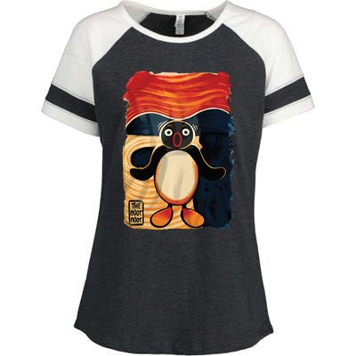 Noot Noot Madafakas Pingu Penguin Scream Anime Manga Enza Ladies Jersey Colorblock Tee