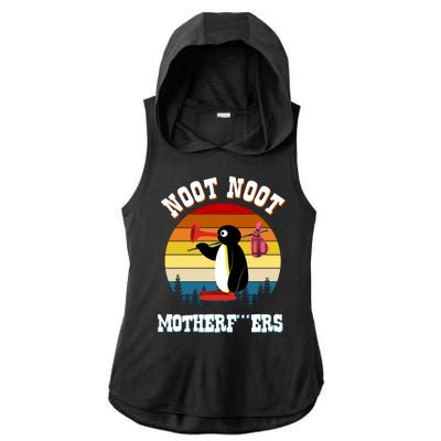 Noot Noot Motherf***ers Penguin Ladies PosiCharge Tri-Blend Wicking Draft Hoodie Tank