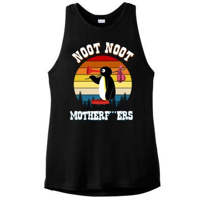 Noot Noot Motherf***ers Penguin Ladies PosiCharge Tri-Blend Wicking Tank