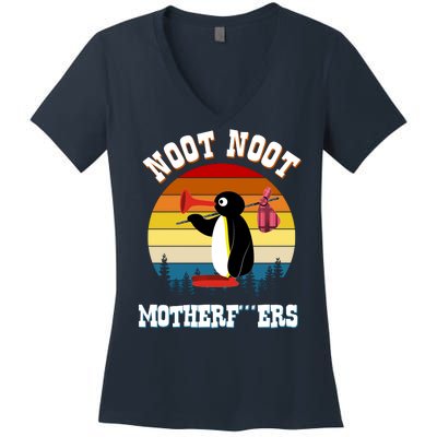 Noot Noot Motherf***ers Penguin Women's V-Neck T-Shirt