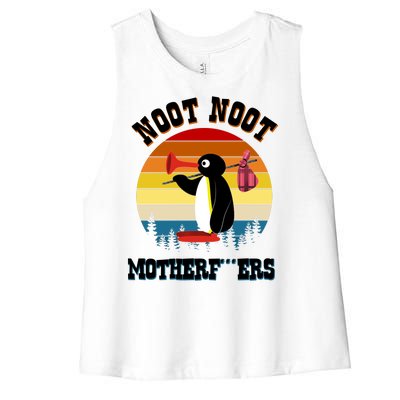 Noot Noot Motherf***ers Penguin Women's Racerback Cropped Tank