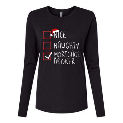 Nice Naughty Mortgage Broker Christmas Xmas Santa Claus Cute Gift Womens Cotton Relaxed Long Sleeve T-Shirt